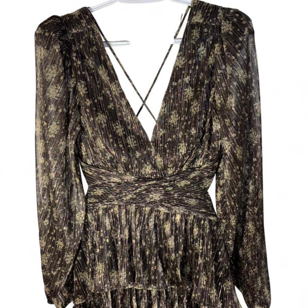 Nwt Astr Black Sheer Floral Maxi Dress - Picture 5 of 10